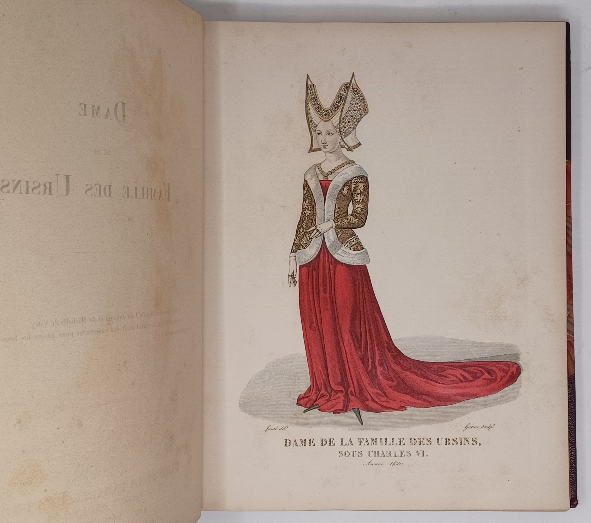 Galerie francaise de femmes celebres par leurs talens, leur rang ou leur beaute. - 1827 1.st edition 70 hand-colored full page plates