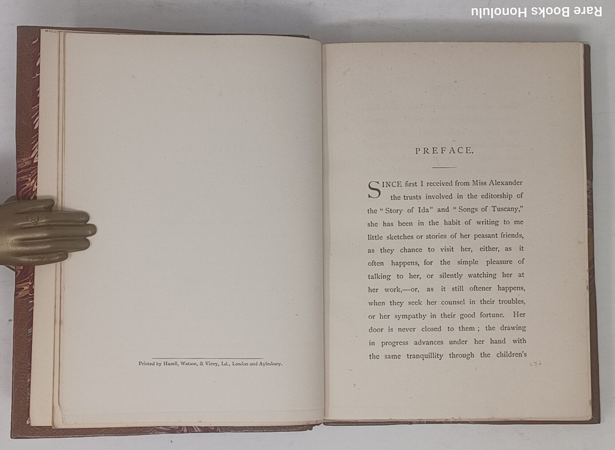 Christ's Folk in the Apennine - Reminiscences of Her Friends Among the Tuscan Peasantry. (1887. 2 vols. in1, Fine Binding)
