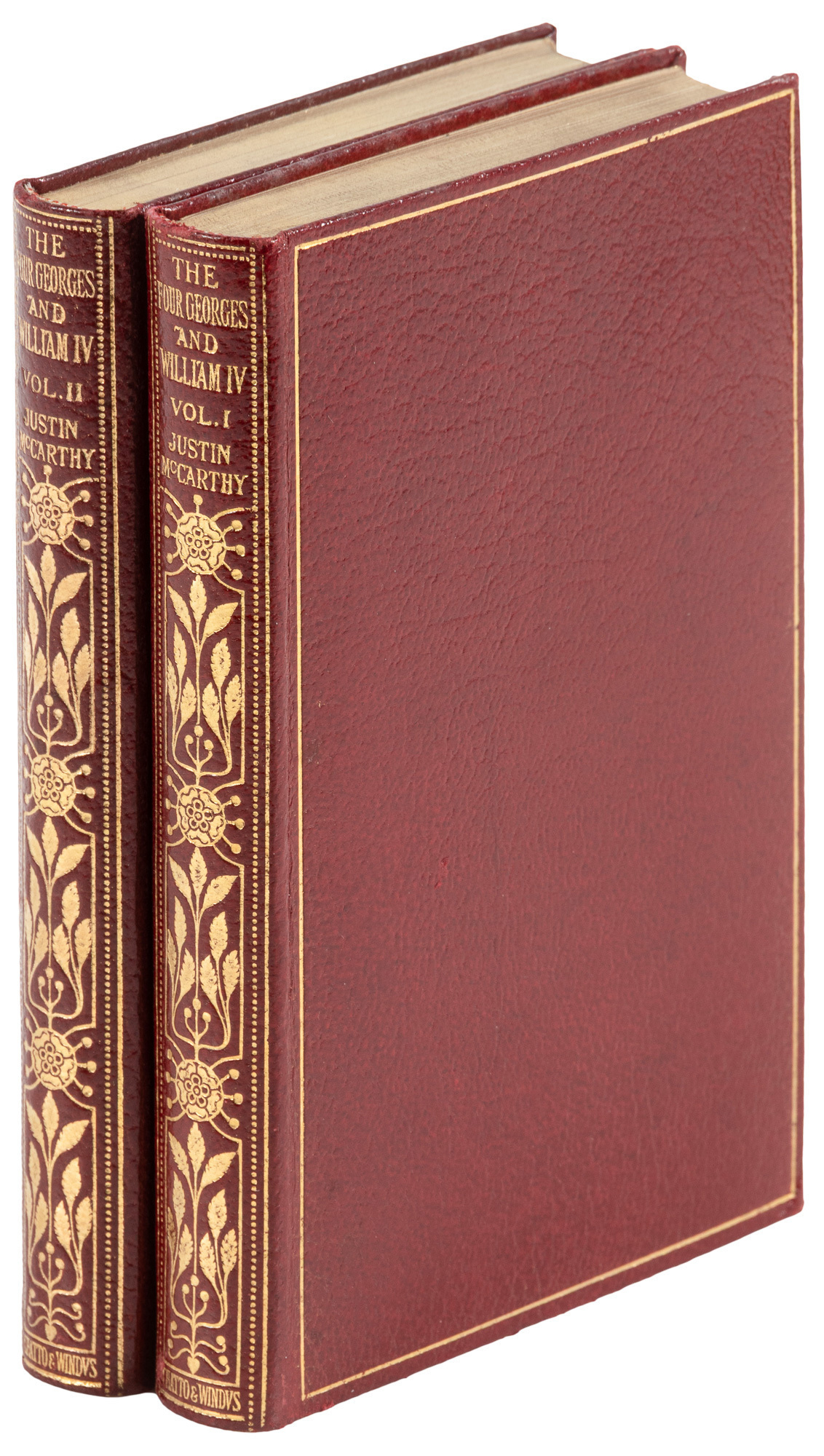 (Fine Binding) A History of the Four Georges and of William IV - (vol I & II, 1905) in full crushed morocco ruled in gilt