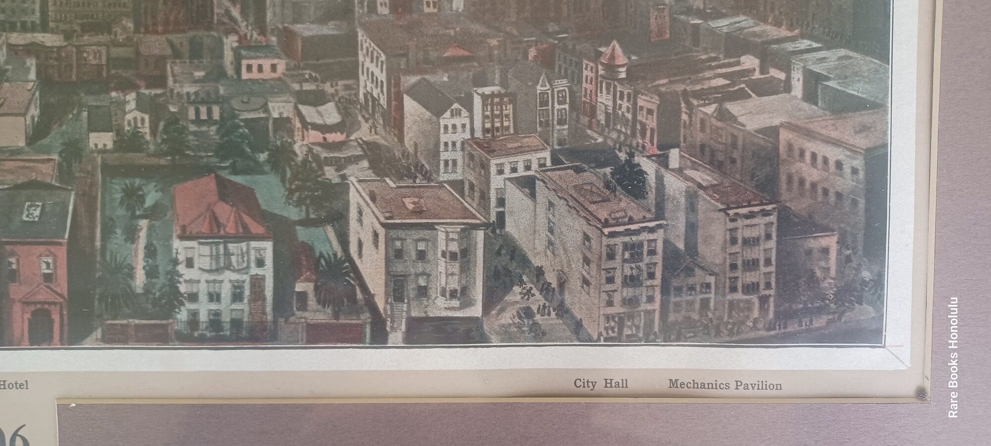 (Chromolithograph) Destruction of San Francisco by Earthquake and Fire, April 18th, 1906 Panoramic view of the city in flames after the 1906 San Francisco earthquake struck, with 13 places identified. - 12.5 x 35.5 in