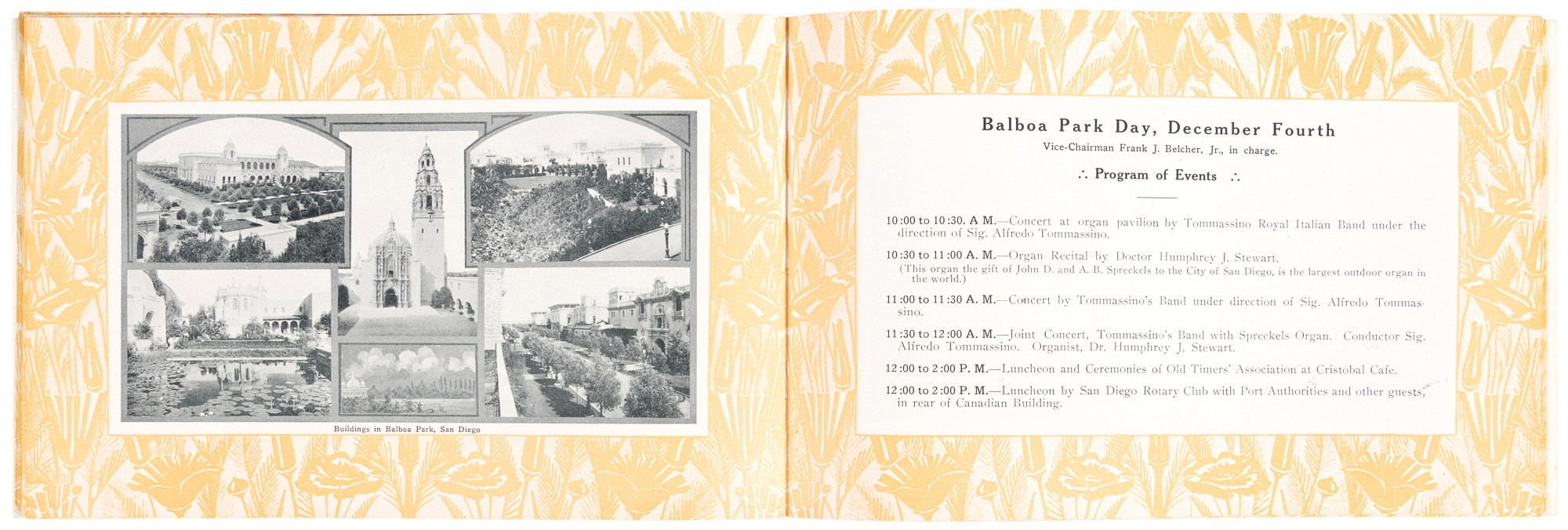 Official Program Transcontinental Week Celebrating the Opening of the San Diego & Arizona Railway, December 1st to 4th - San Diego, December 5th and 6th - Imperial Valley