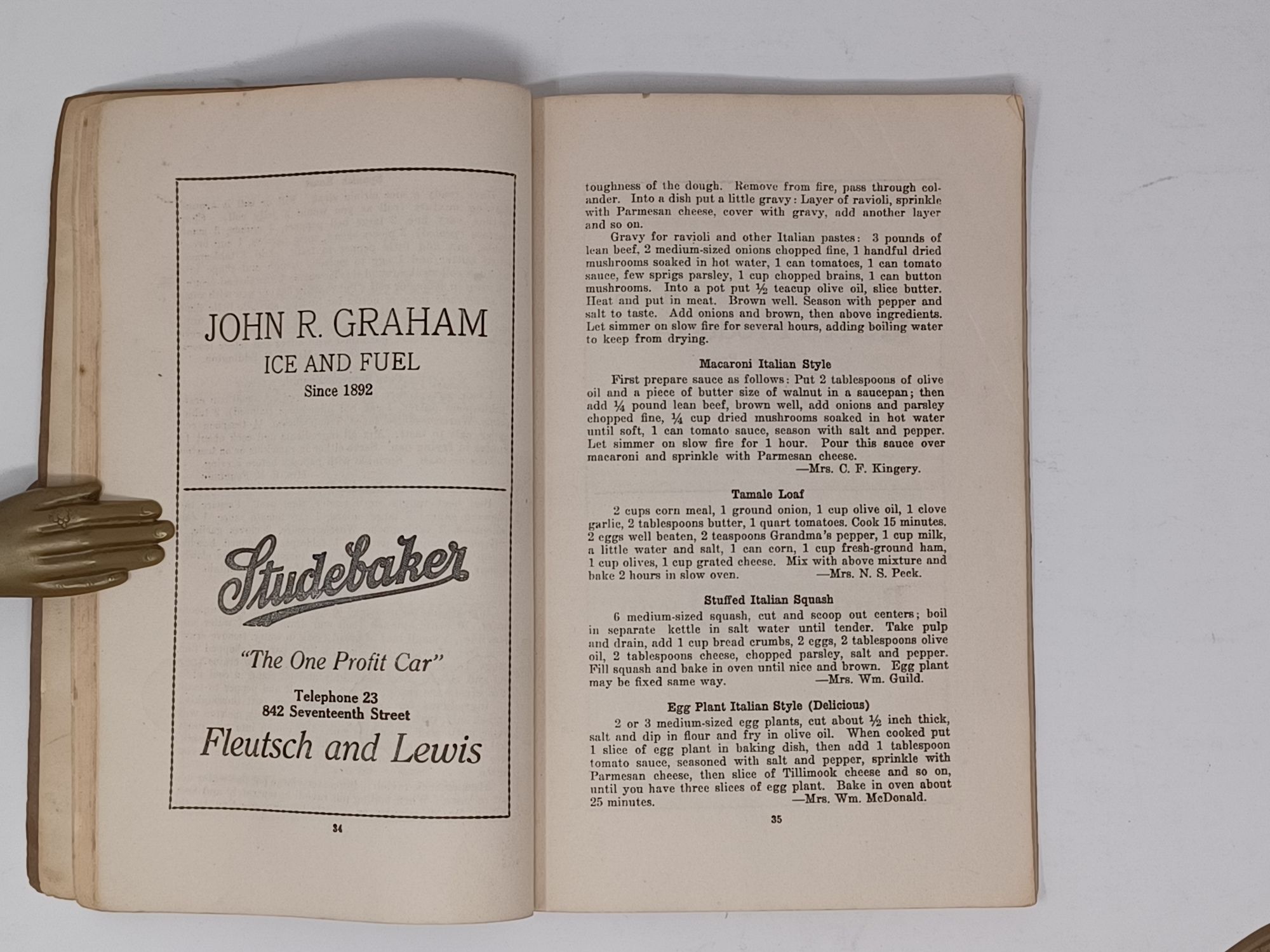 The Cook Book of the Merced Women's Club 1920s
