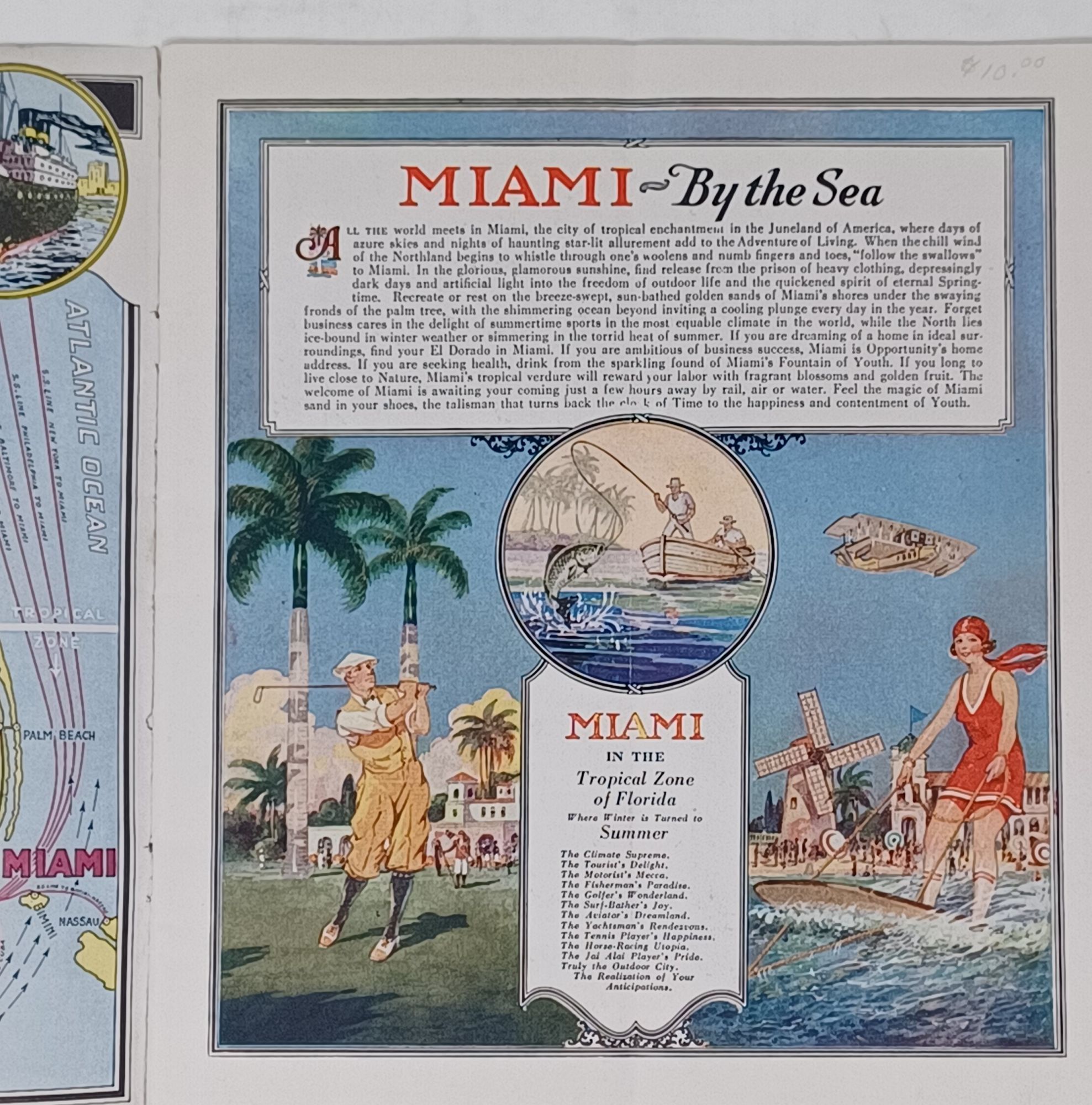 MIAMI BY THE SEA. THE LAND OF PALMS AND SUNSHINE. WINTER TOURIST SEASON. NOVEMBER TO MAY (1927)
