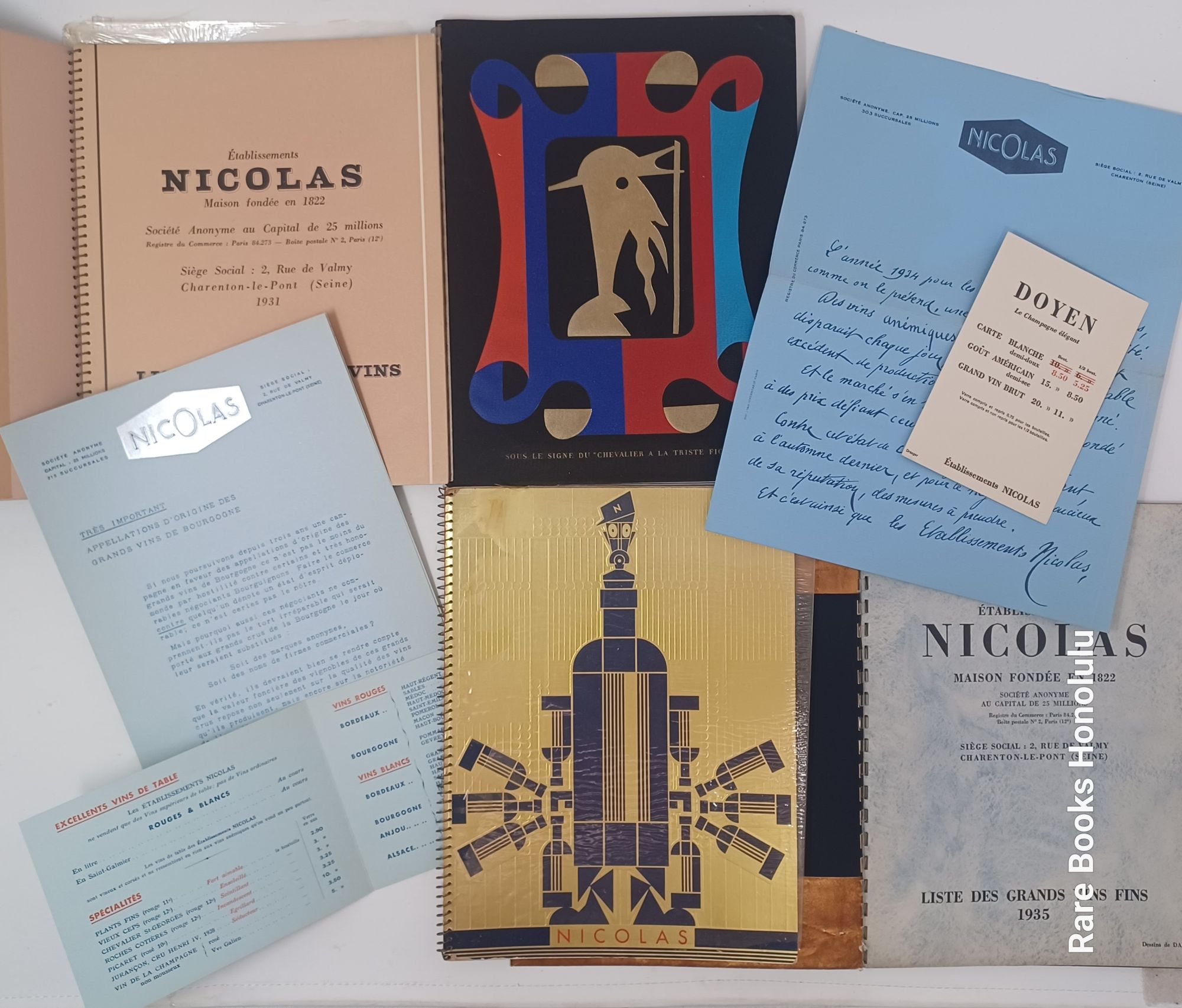 tablissements Nicolas, Liste des grands vins fins (1930-1961. 21 vols)