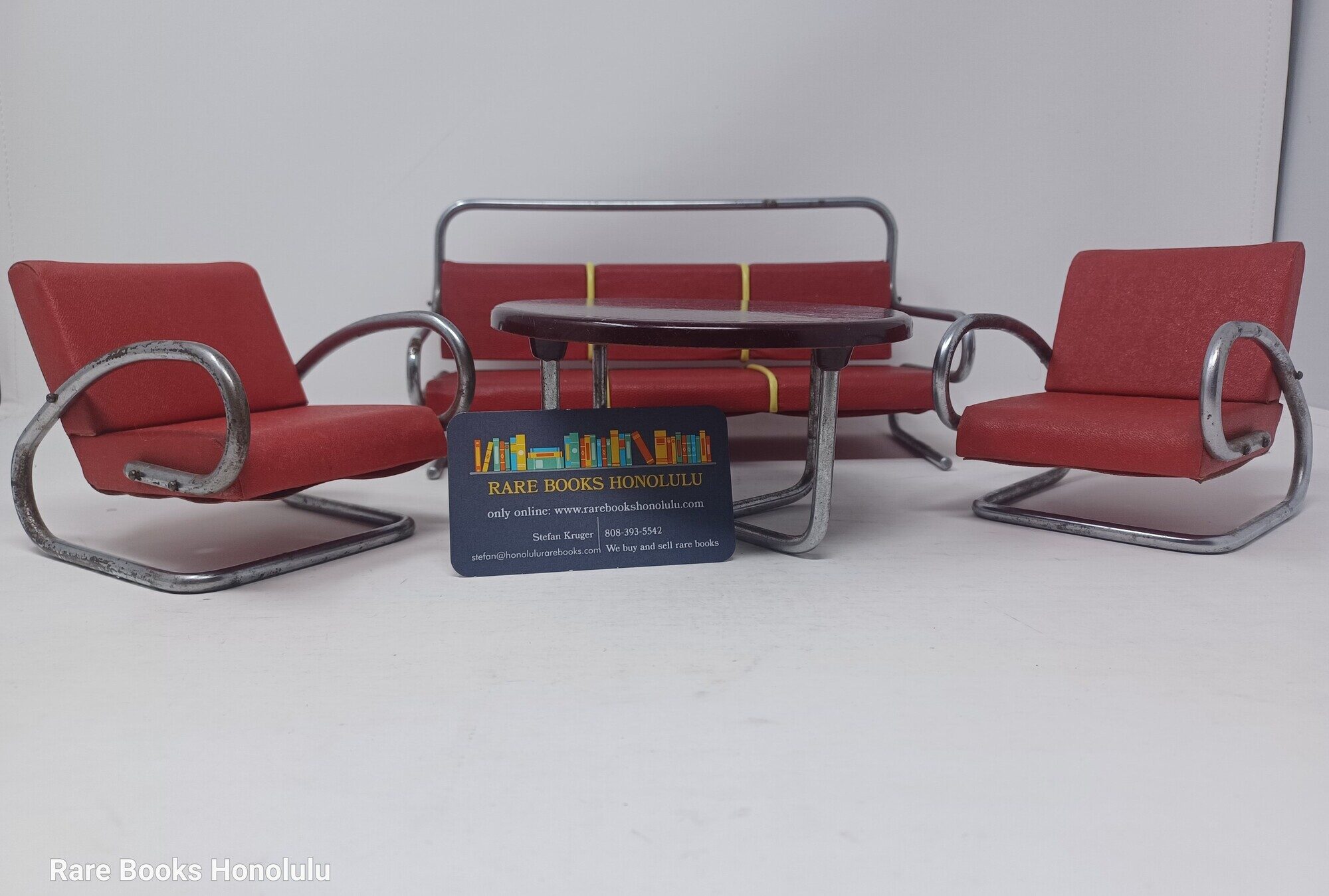 [Art Deco] Modernist tubular steel furniture miniature sample set (ca. 1930)