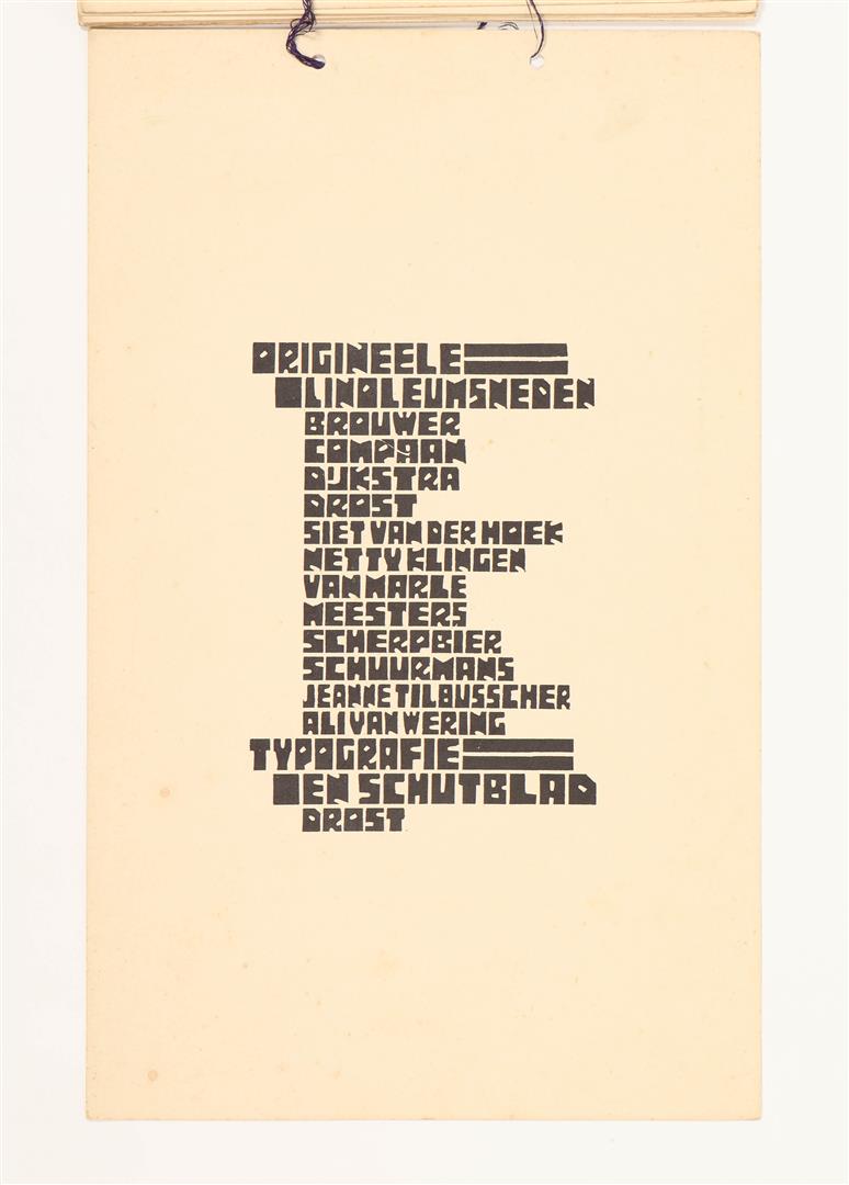 Zig-Zag Linoleumsneden Kalender 1931 - Linocut calendar