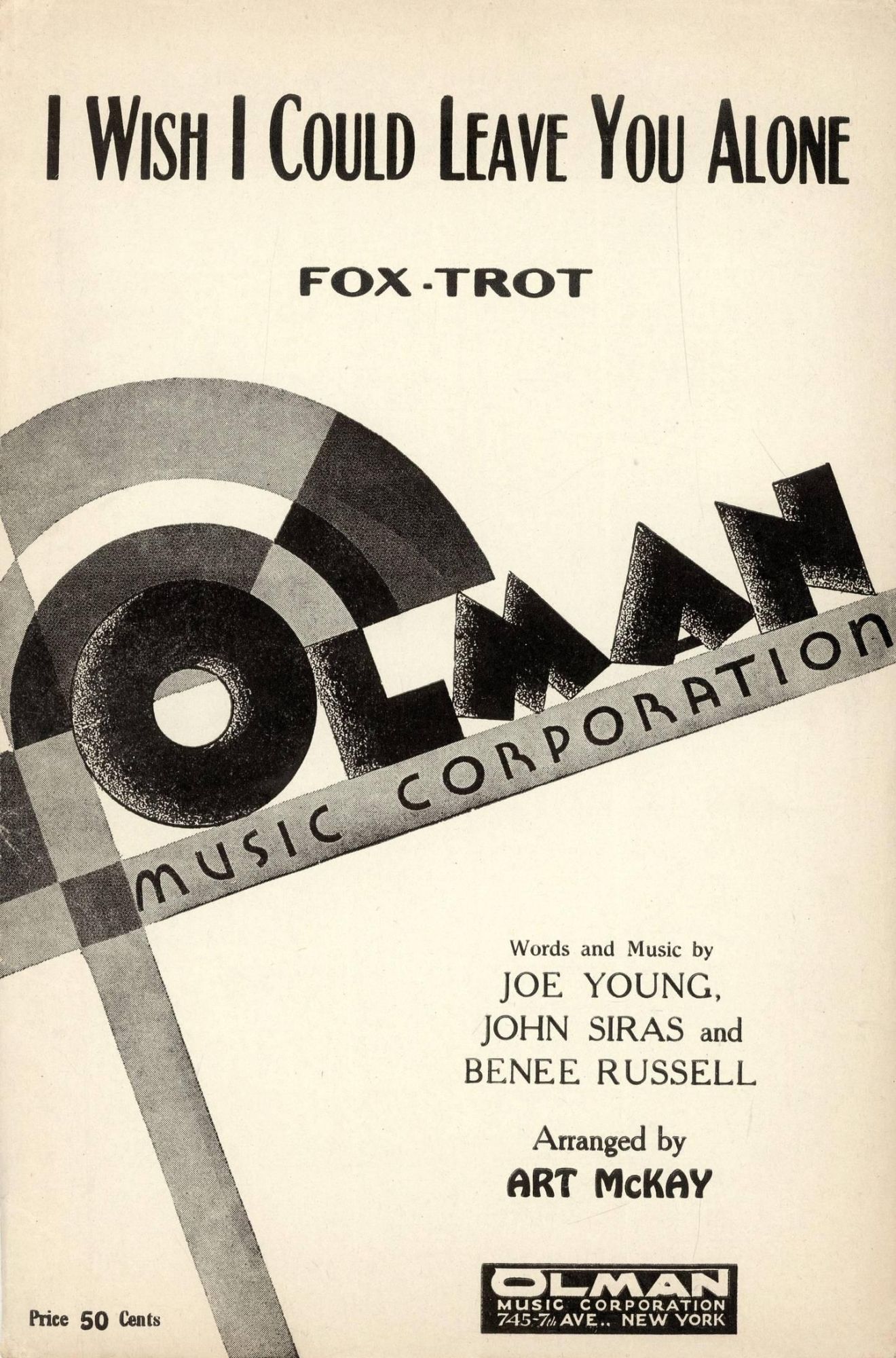 New Music. A quarterly publishing modern compositions. Vol. 6, No.3 (April 1933) + Sheet music for 7 instruments for I Wish I Could Leave You Alone (1933