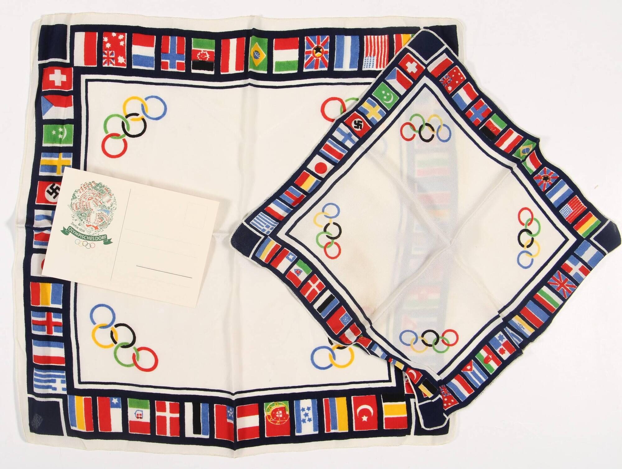 [Sports, Olympics]. Original Scarf and Handkerchief from the 1936 Berlin Olympics