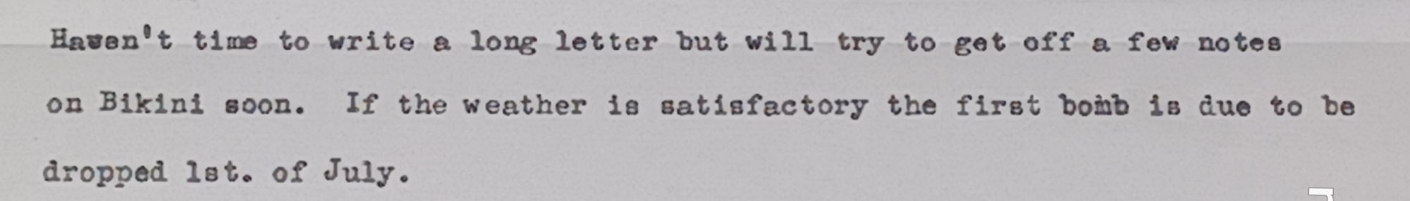 ATOMIC BOMB TEST (1947), Letter + Envelope