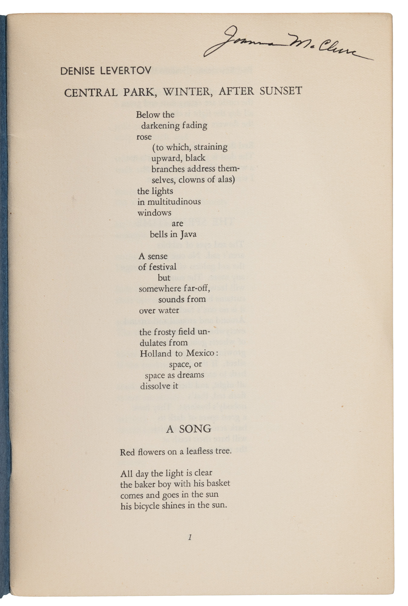 Ark II / Moby I: Poetry Cross Section (1956, Signed by Joanna McClure)