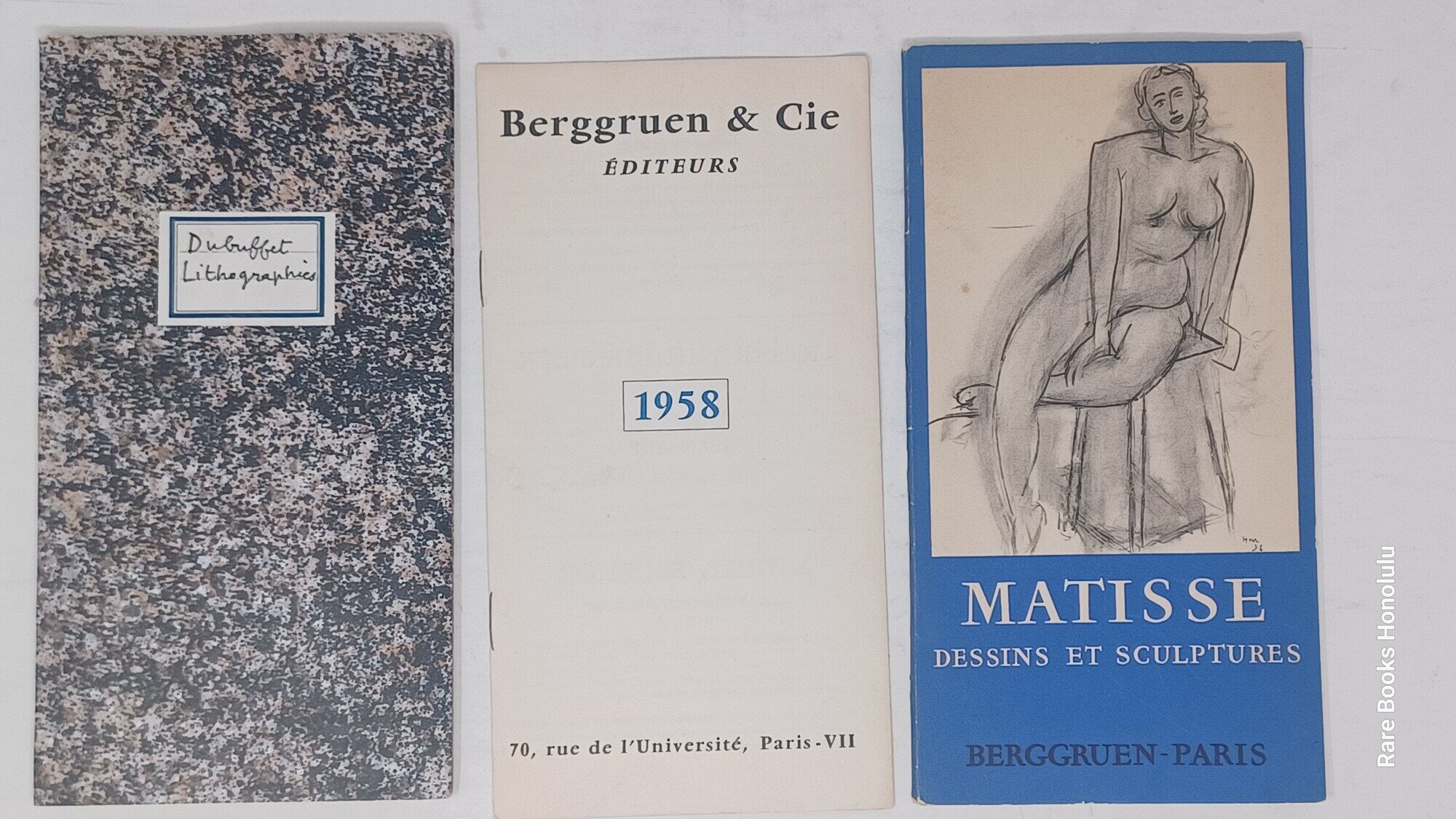 Berggruen & Cie Catalogs [with] Henri Matisse: Dessins et Sculptures [and] Jean Dubuffet: Lithographies