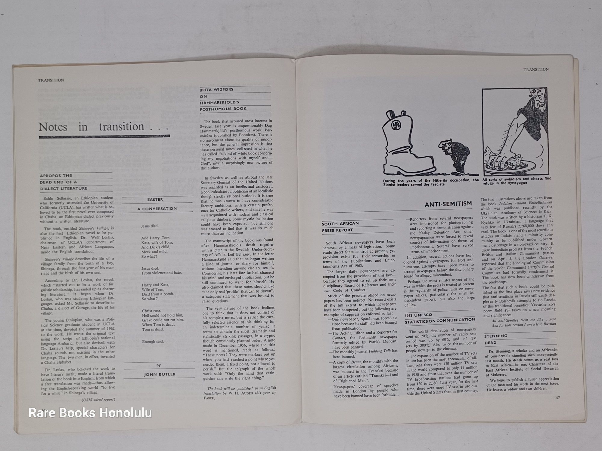 TRANSITION - Journal of the Arts, Culture and Society - publ: Kampala,, Uganda 1961-1974 (total 36)