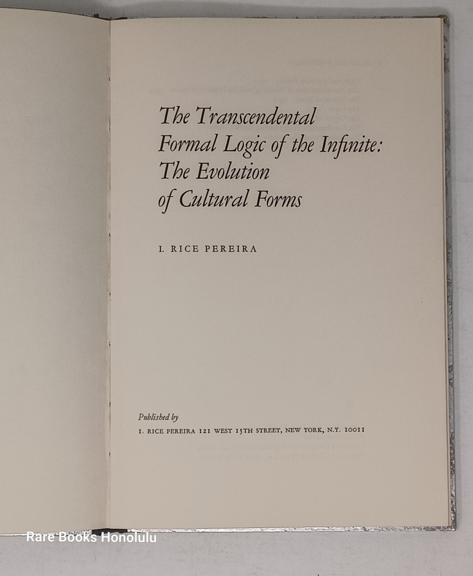 The Transcendental Formal Logic of the Infinite: The Evolution of Cultural Forms