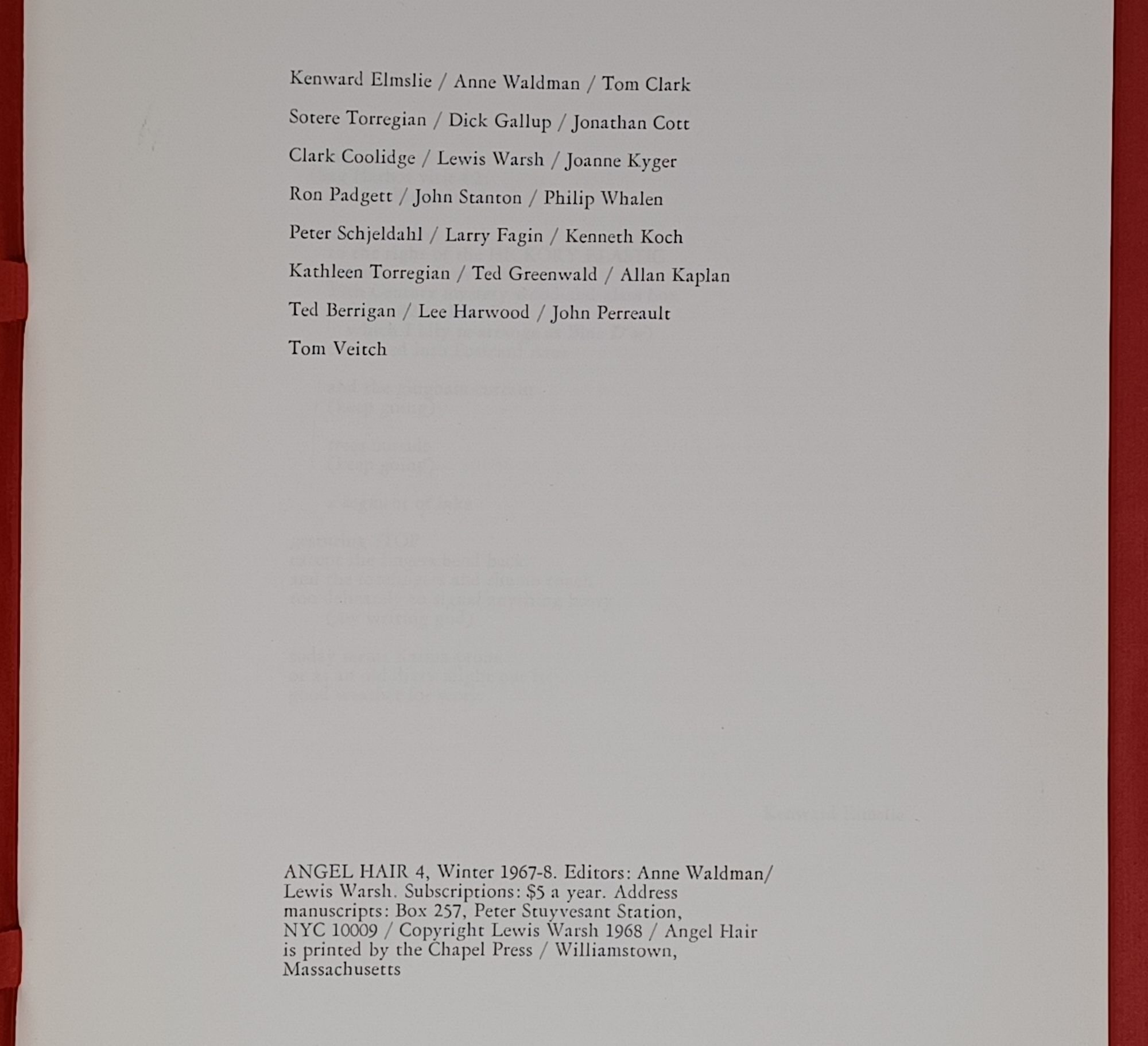 Angel Hair. No.1-6 [all published]