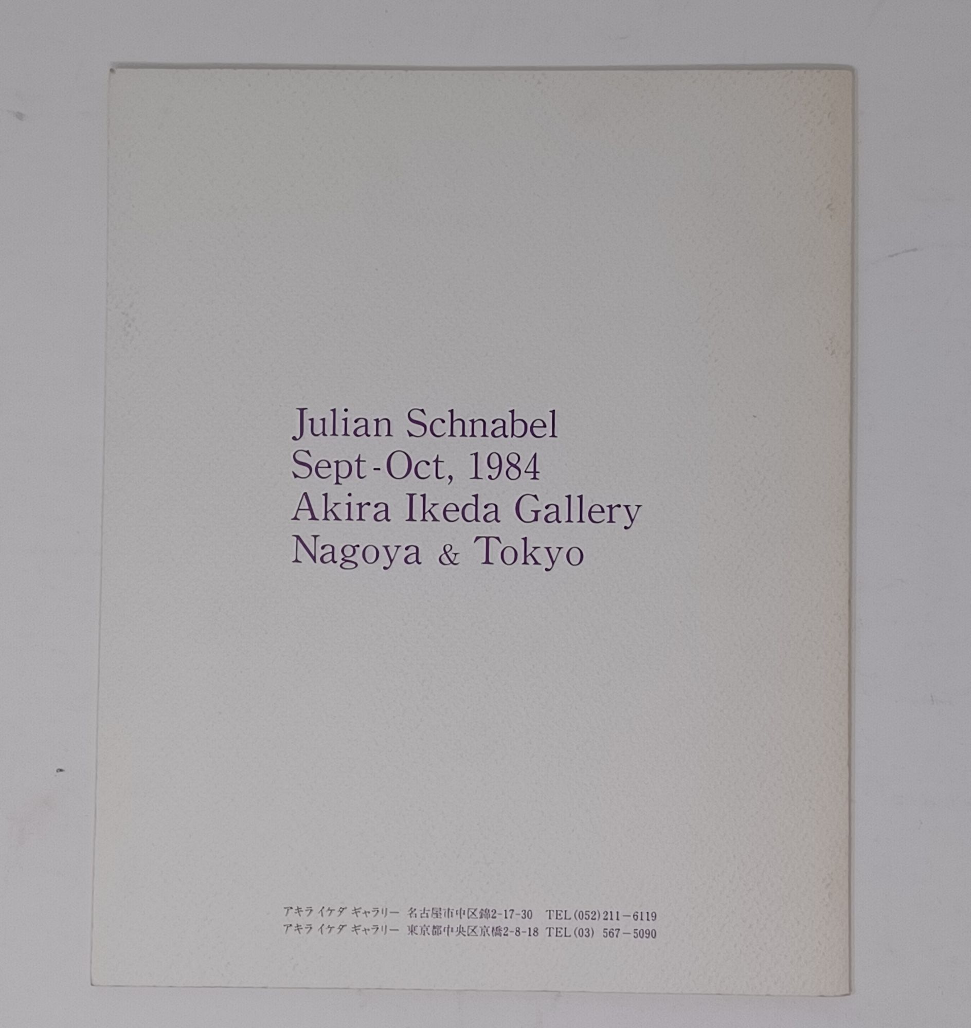 Julian Schnabel: Printed on Velvet at Akira Ikeda Gallery, Tokyo (1984)