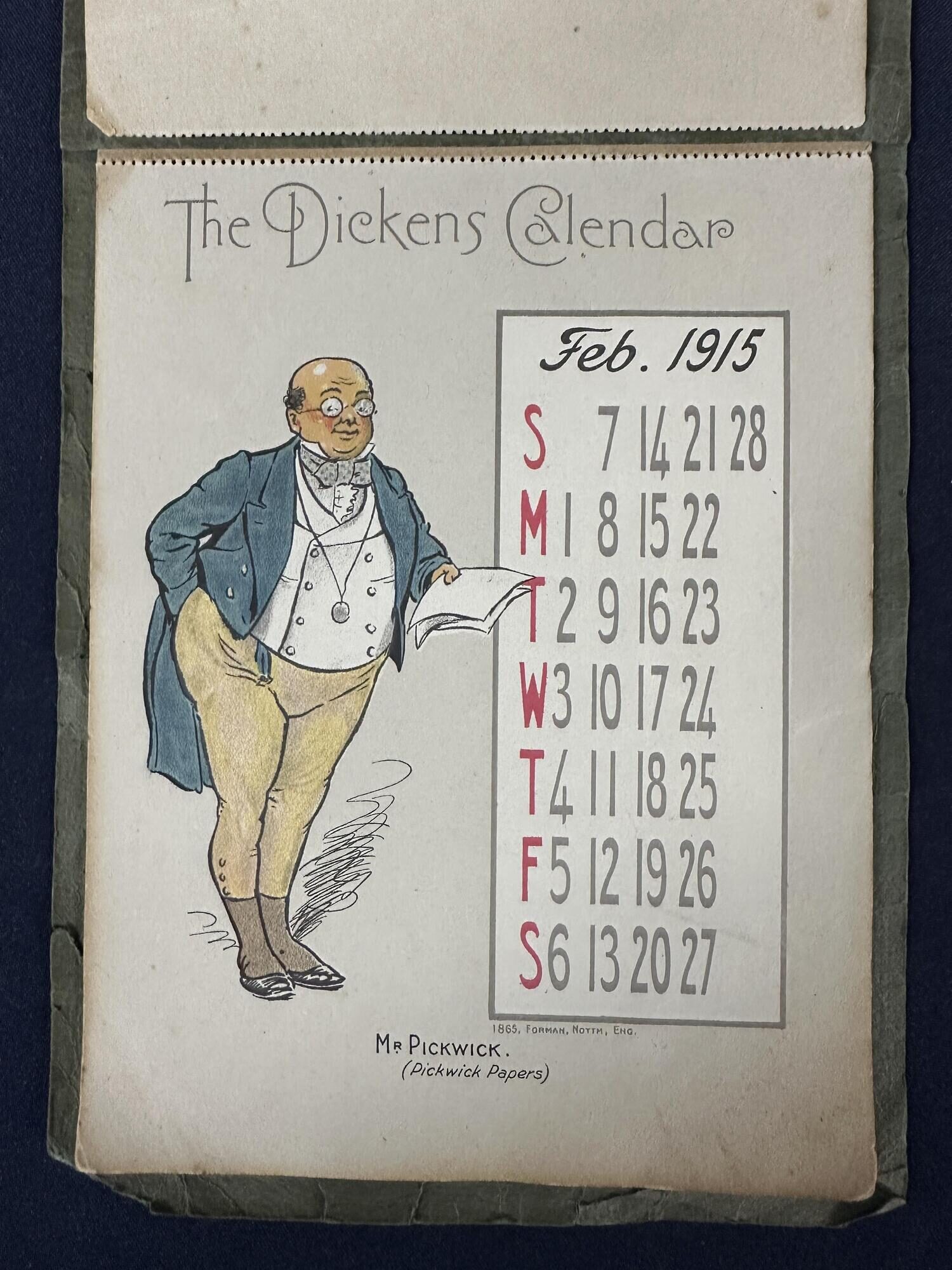 1915 CHARLES DICKENS CALENDAR - WF JAMES & CO SYDNEY