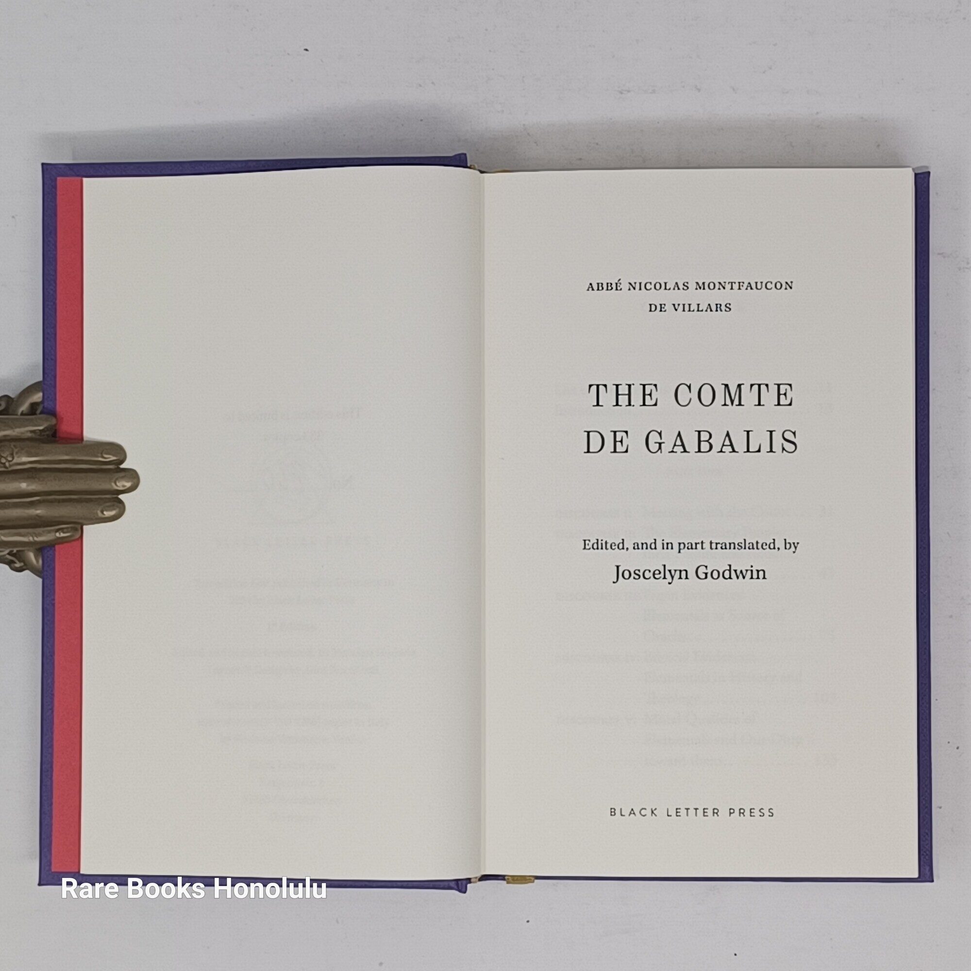 THE COMTE DE GABALIS (2004, Limited Edition of 333, this edition reproduces a 1714 English translation)
