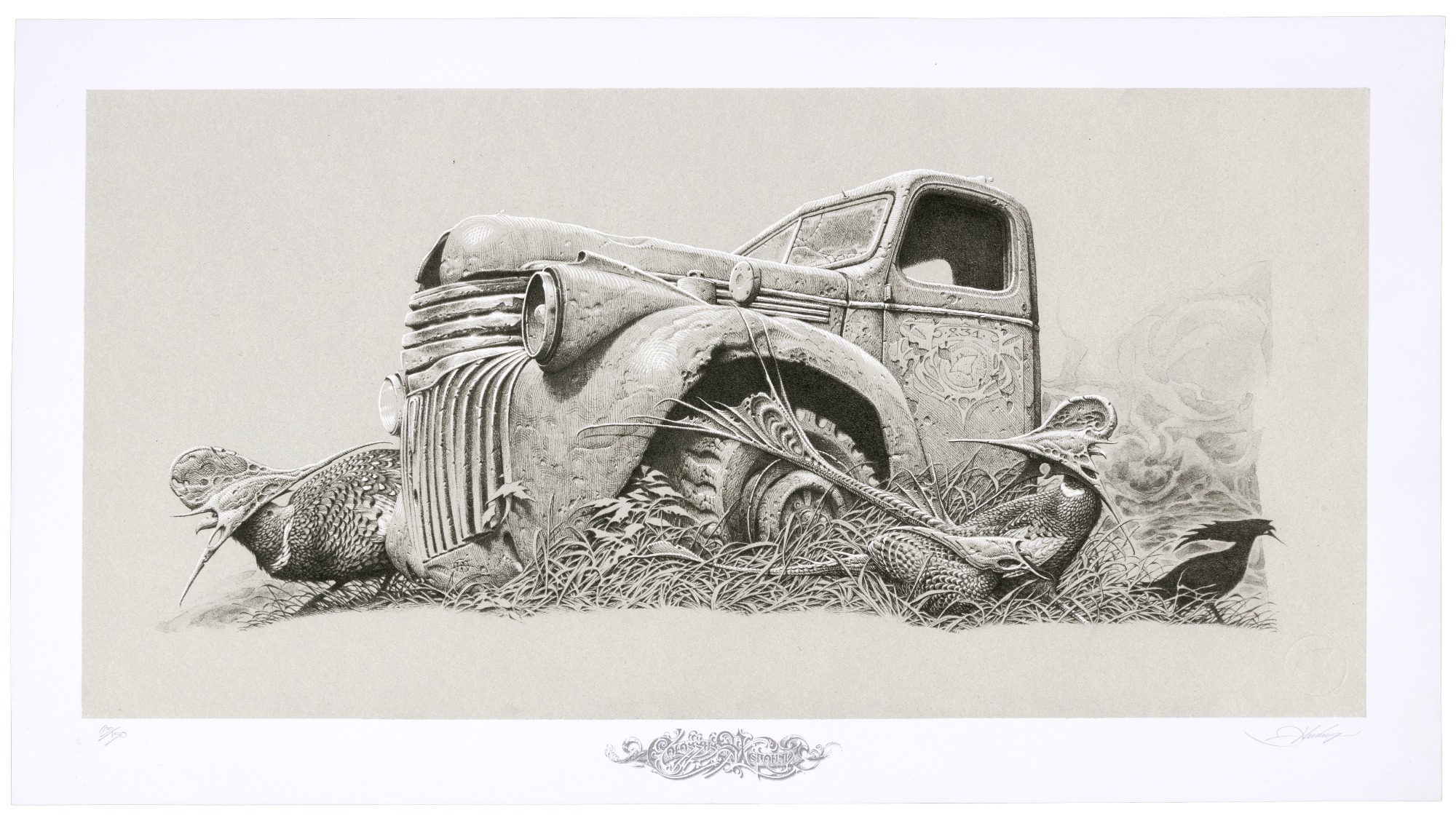 Colossus Aground - eight color screen print poster (13.75 x 25