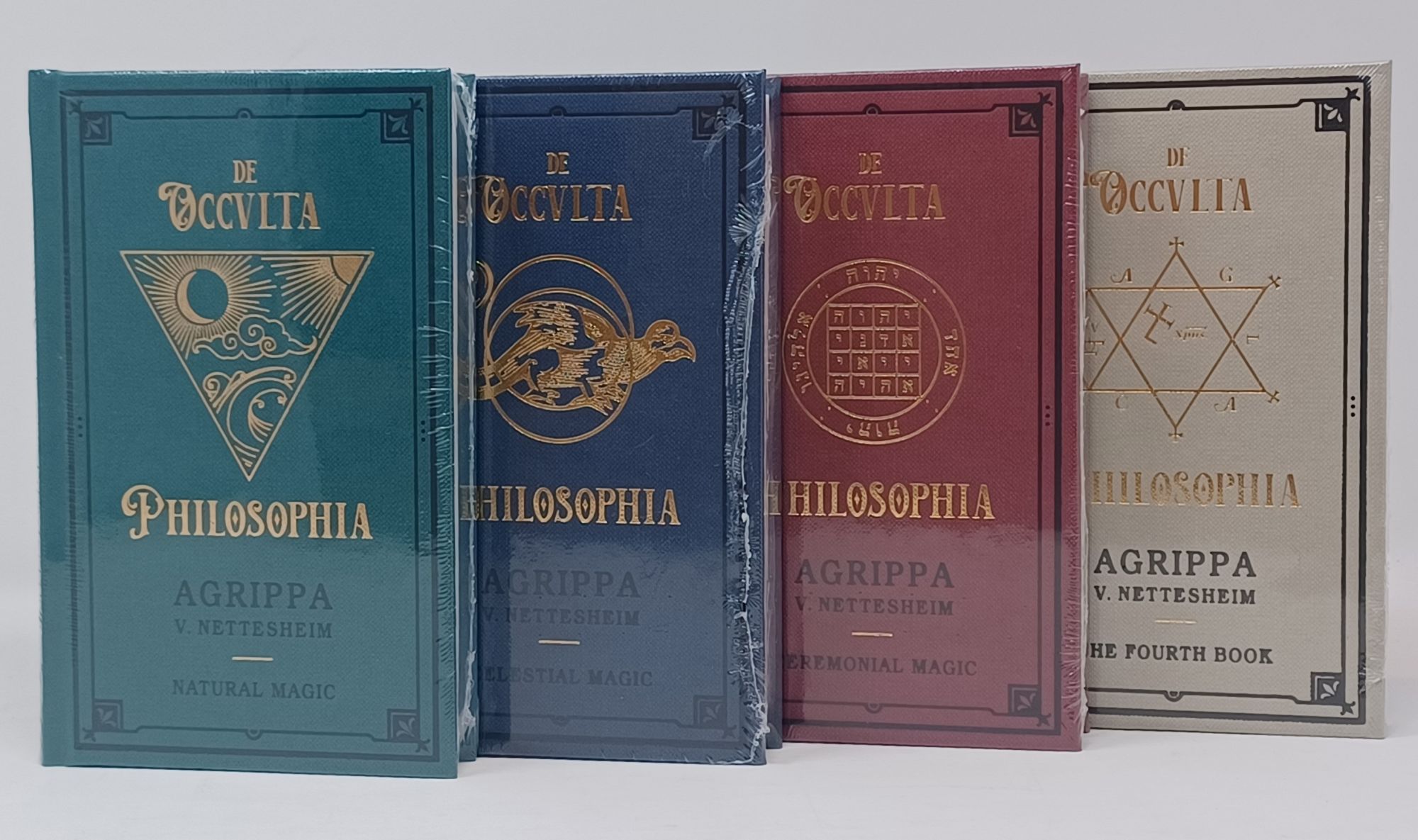 De Occulta Philosophia in 4 vol. set: Vol 1 - Natural Magic, Vol 2 - Celestial Magic, Vol 3 - Ceremonial Magic, Vol 4 - The Fourth Book
