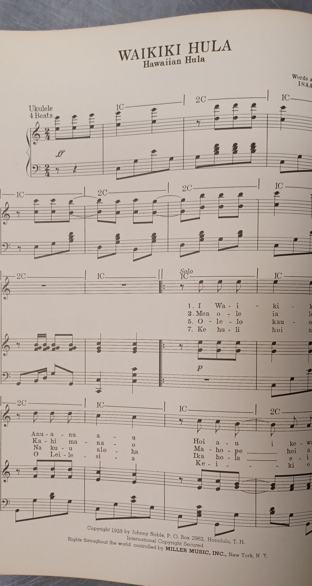 Johnny Noble's Royal Collection of Hawaiian Songs (1929)