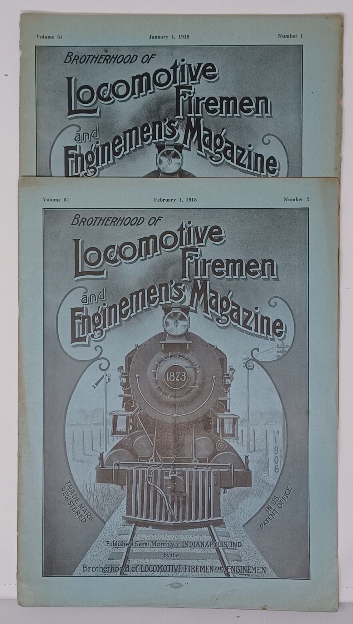 Brotherhood of Locomotive Fireman and Engineer's Magazine 2x (January + February 1918)