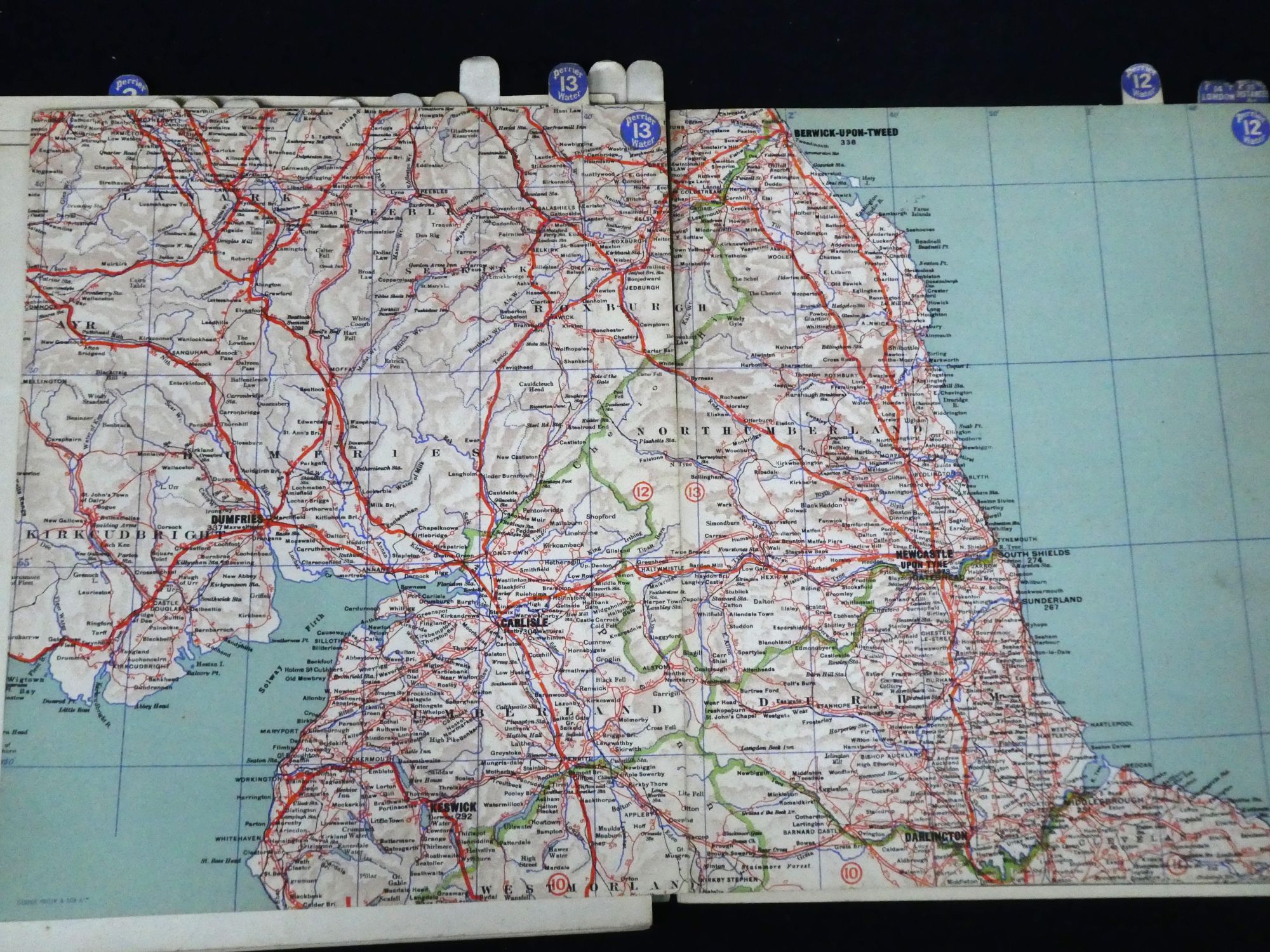 'The Perrier Motor Map of England and Wales', complete, sectional maps